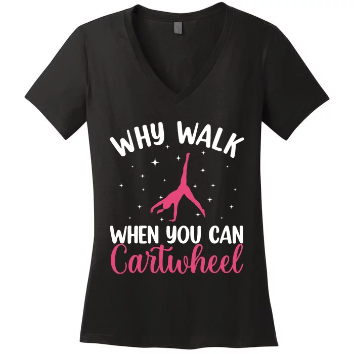 Cartwheel Art For Wo Girls Gymnast Gymnastics Tumbling Women's V-Neck T-Shirt