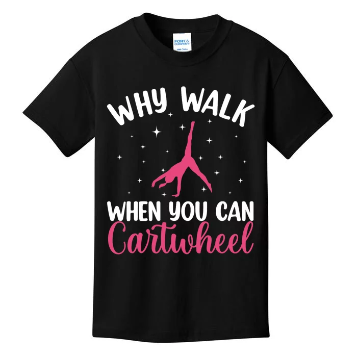 Cartwheel Art For Wo Girls Gymnast Gymnastics Tumbling Kids T-Shirt