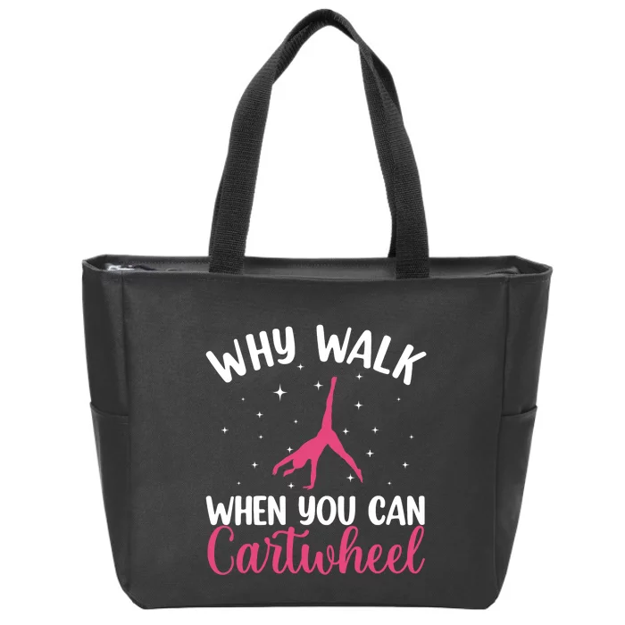 Cartwheel Art For Wo Girls Gymnast Gymnastics Tumbling Zip Tote Bag