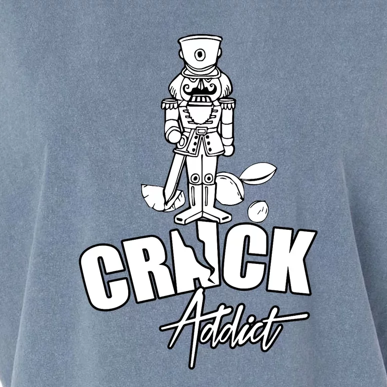 Crack Addict Funny Nutcracker Christmas Sayings Garment-Dyed Women's Muscle Tee