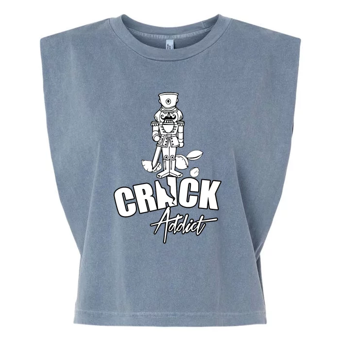 Crack Addict Funny Nutcracker Christmas Sayings Garment-Dyed Women's Muscle Tee