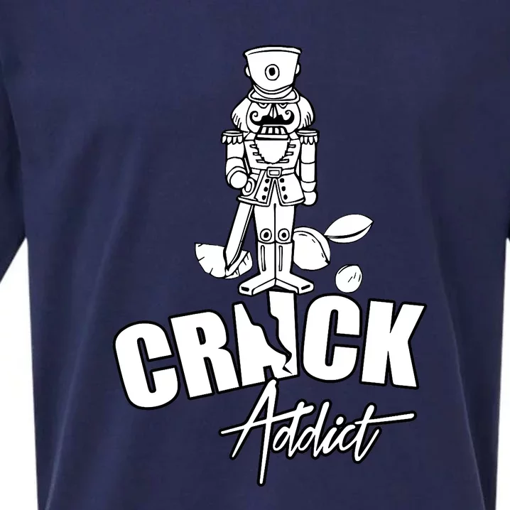 Crack Addict Funny Nutcracker Christmas Sayings Sueded Cloud Jersey T-Shirt