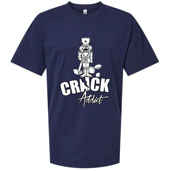 Crack Addict Funny Nutcracker Christmas Sayings Sueded Cloud Jersey T-Shirt