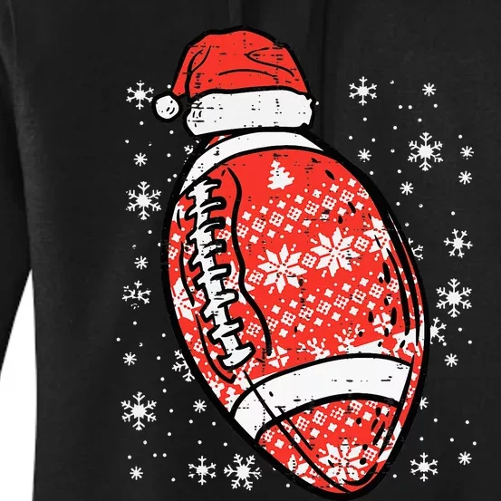 Christmas American Football Santa Xmas Sports funny Women's Pullover Hoodie