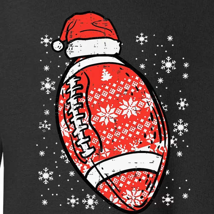 Christmas American Football Santa Xmas Sports funny Toddler Sweatshirt