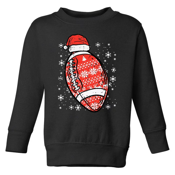 Christmas American Football Santa Xmas Sports funny Toddler Sweatshirt