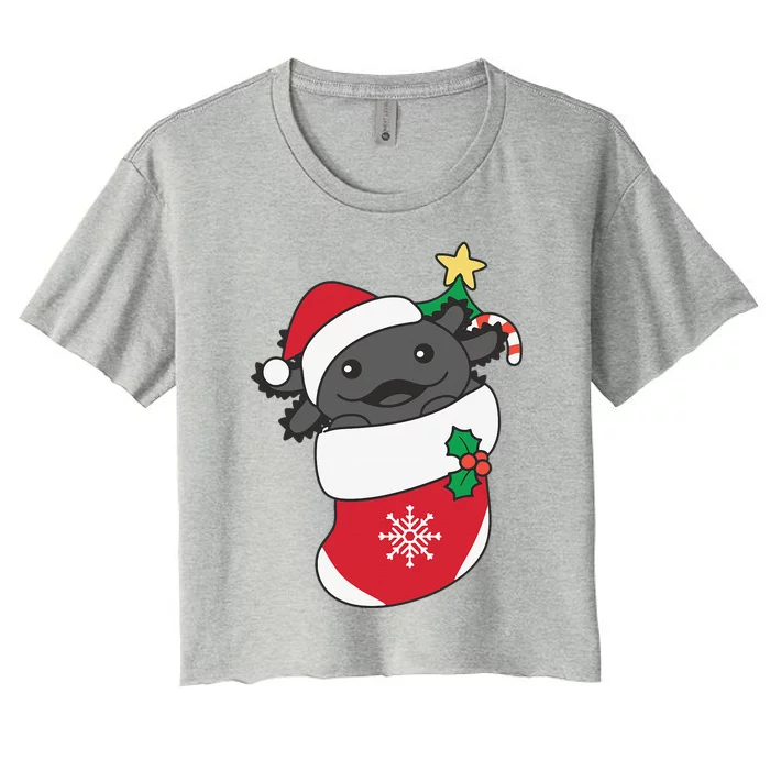 Cute Axolotl For Christmas Axolotl Women's Crop Top Tee