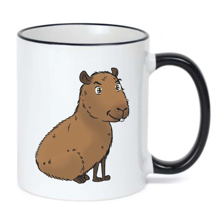 Cute And Funny Capybara Meme Black Color Changing Mug