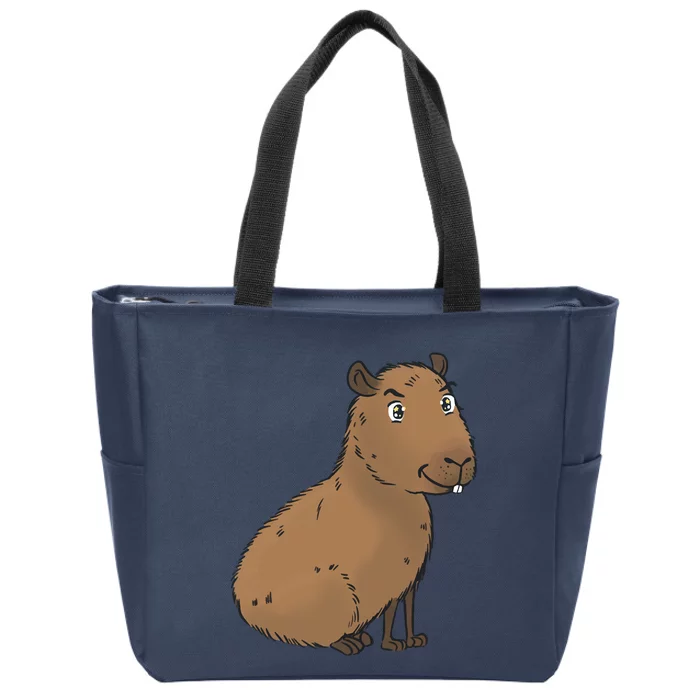 Cute And Funny Capybara Meme Zip Tote Bag