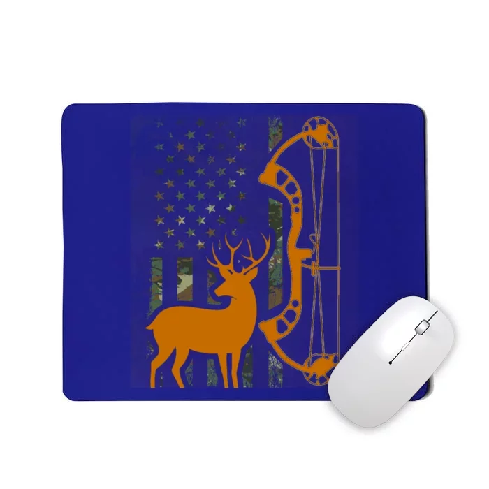 Camo American Flag Buck Hunting Gift For Deer Hunter Bow Gift Mousepad