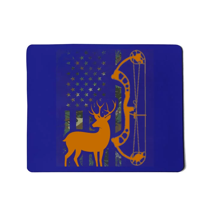 Camo American Flag Buck Hunting Gift For Deer Hunter Bow Gift Mousepad