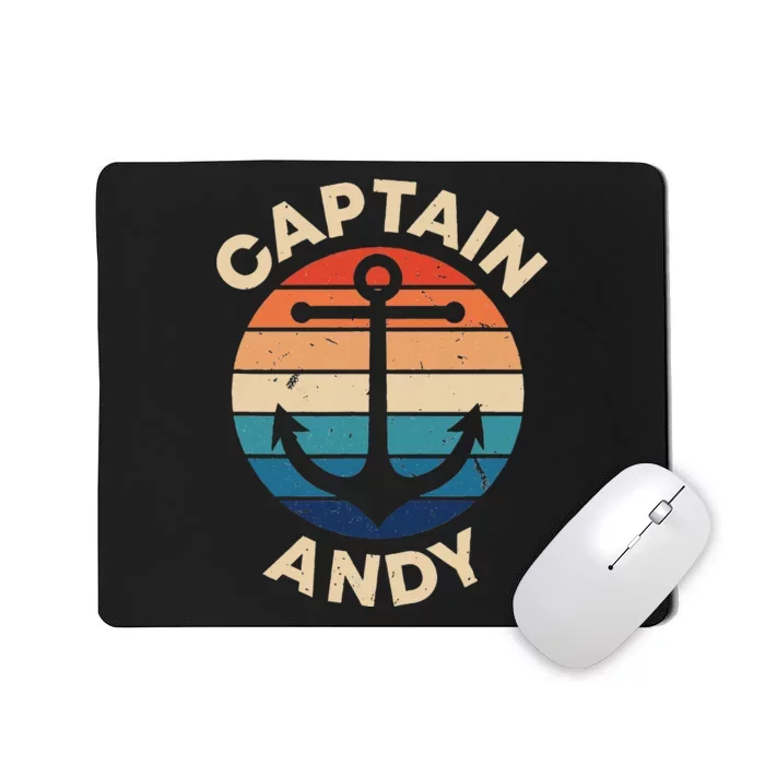 Captain Andy Funny First Name Humor Nickname Seaman Vintage Mousepad