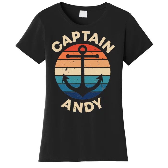 Captain Andy Funny First Name Humor Nickname Seaman Vintage Women's T-Shirt