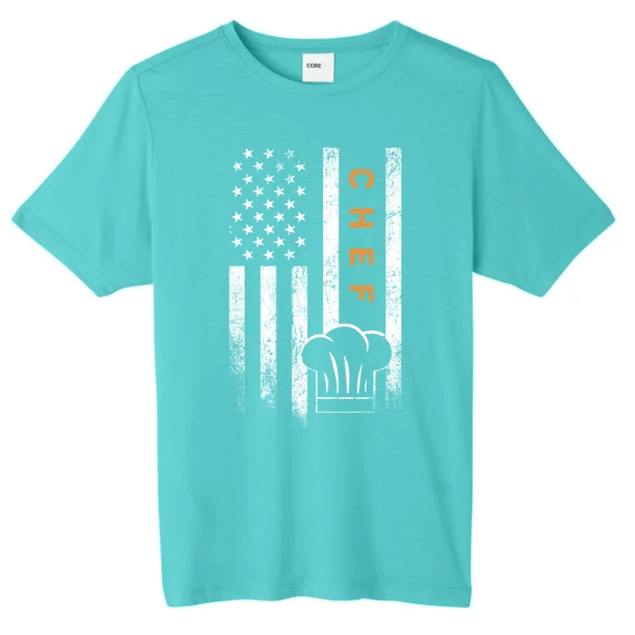 Chef American Flag Design Cook Cooking Meaningful Gift ChromaSoft Performance T-Shirt