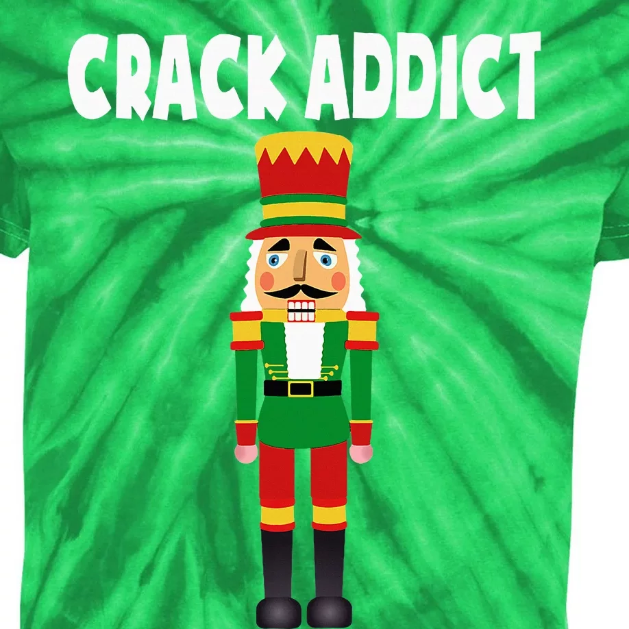 Crack Addict Funny Nutcracker Christmas Sayings Kids Tie-Dye T-Shirt