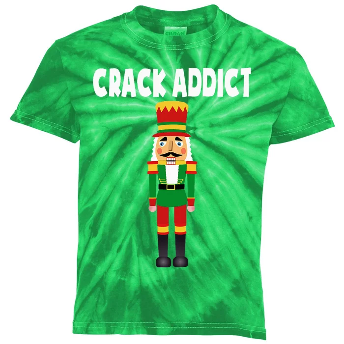 Crack Addict Funny Nutcracker Christmas Sayings Kids Tie-Dye T-Shirt