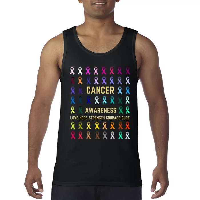 Cancer Awareness Fight Cancer In All ribbon Color supporter Tank Top