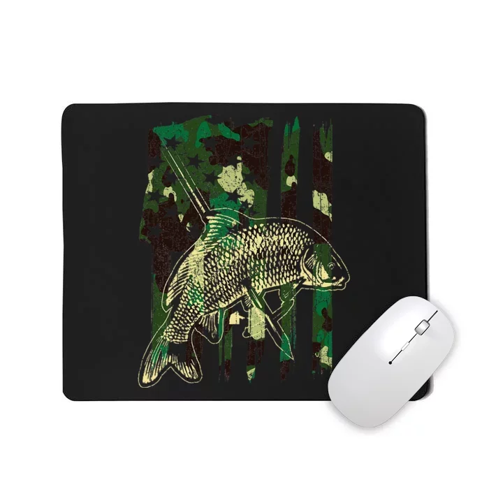 Camo American Flag Bowfishing Gift Bow Fishing Bow Fisher Mousepad