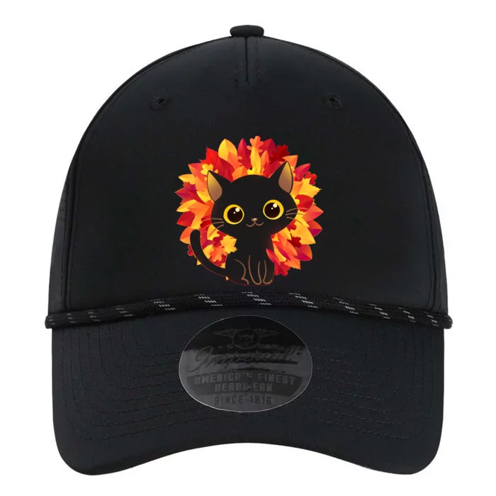 Cute Autumn Fall Black Cat Performance The Dyno Cap