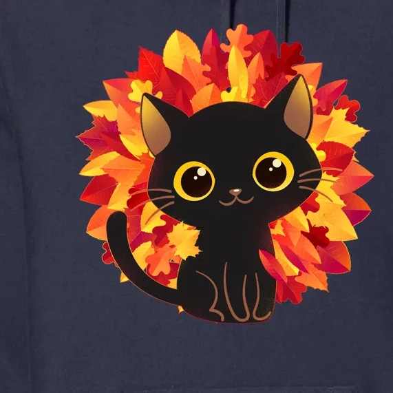 Cute Autumn Fall Black Cat Premium Hoodie