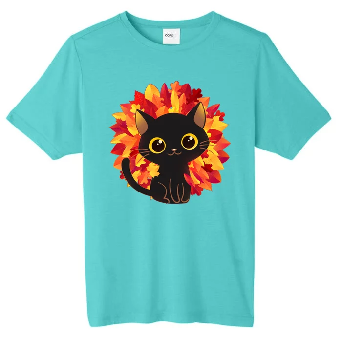 Cute Autumn Fall Black Cat ChromaSoft Performance T-Shirt