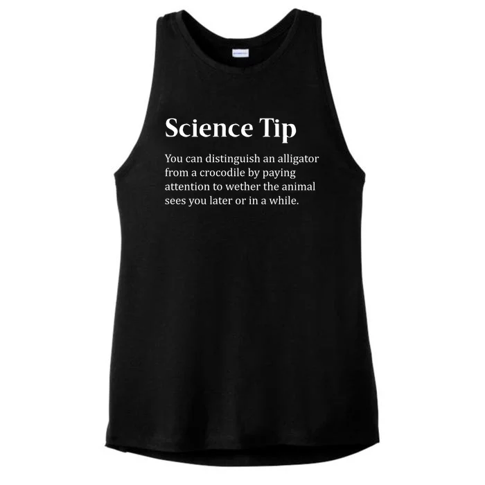 Crocodile Alligator Funny Science Tip Ladies Tri-Blend Wicking Tank