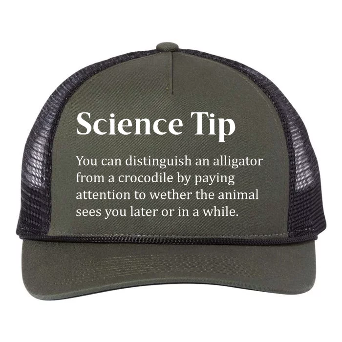 Crocodile Alligator Funny Science Tip Retro Rope Trucker Hat Cap