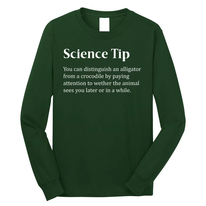 Crocodile Alligator Funny Science Tip Long Sleeve Shirt