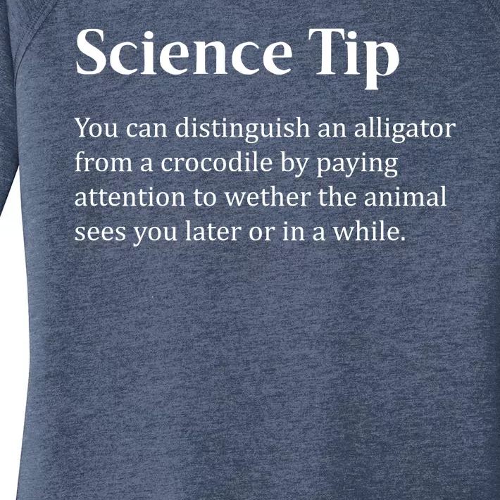 Crocodile Alligator Funny Science Tip Women's Perfect Tri Tunic Long Sleeve Shirt