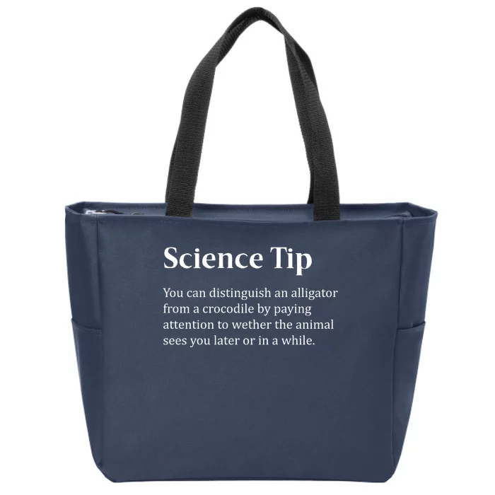 Crocodile Alligator Funny Science Tip Zip Tote Bag