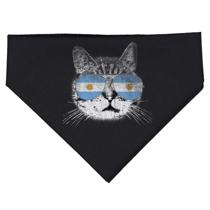 Cat Argentina Flag Country Retro Funny Gift USA-Made Doggie Bandana