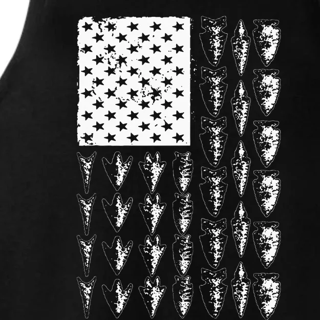 Cool Arrowhead For Men Women Bowhunt Arrow Hunting USA Flag Ladies Tri-Blend Wicking Tank