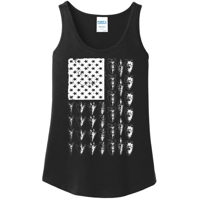 Cool Arrowhead For Men Women Bowhunt Arrow Hunting USA Flag Ladies Essential Tank