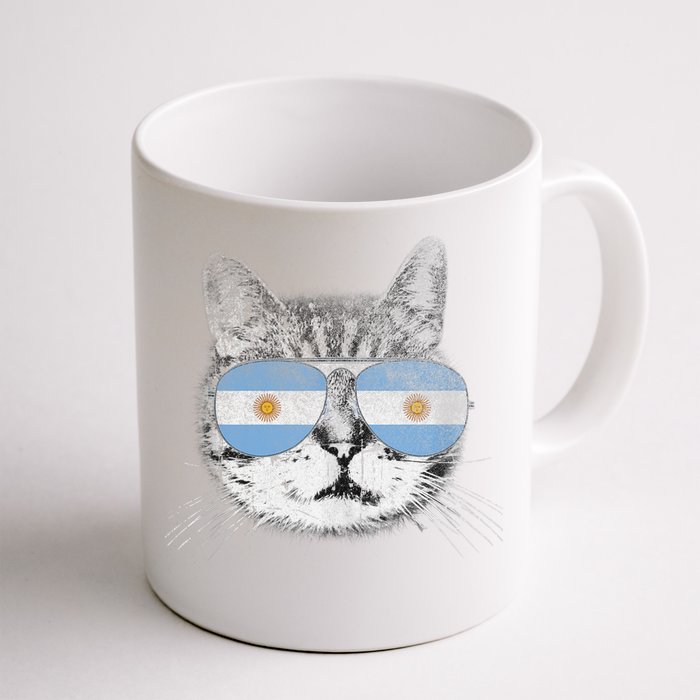 Cat Argentina Flag Country Retro Funny Gift Ank Op Front & Back Coffee Mug