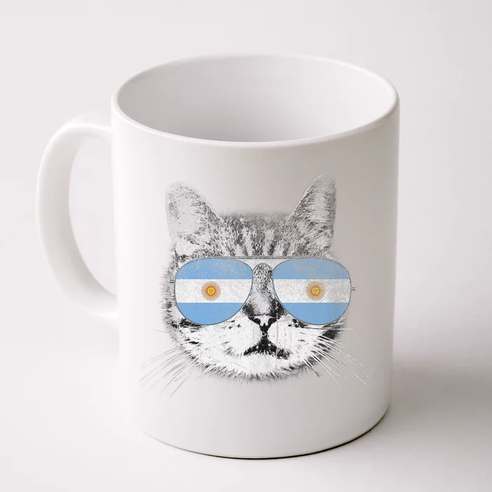 Cat Argentina Flag Country Retro Funny Gift Ank Op Front & Back Coffee Mug