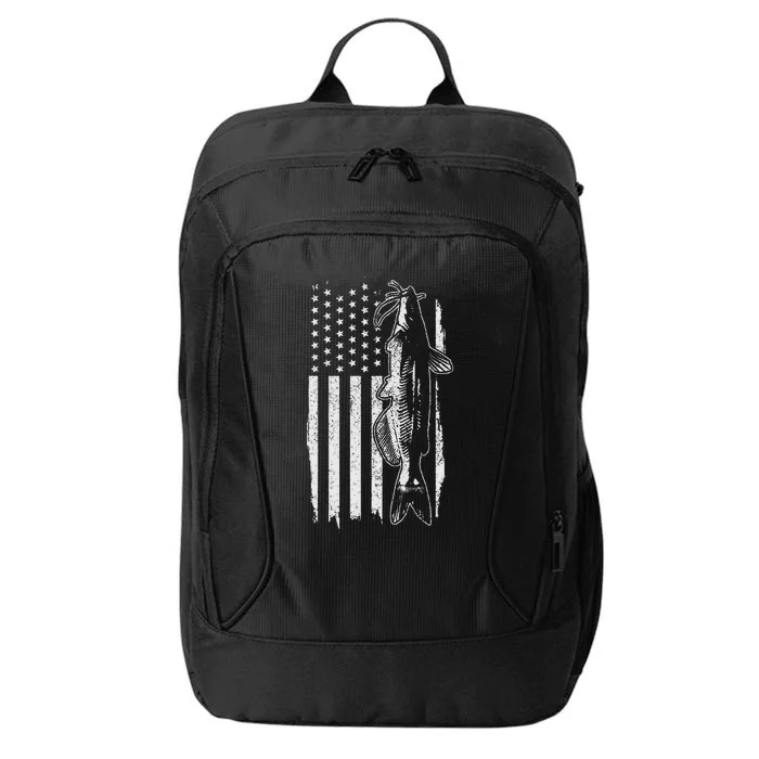 Catfish American Flag Patriotic Catfishing Fishing Gift City Backpack