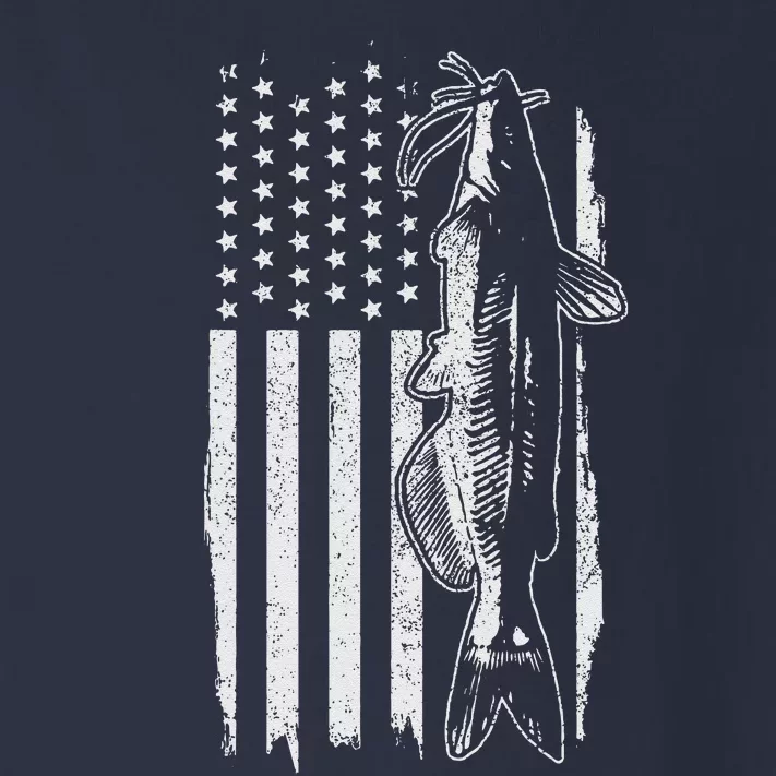 Catfish American Flag Patriotic Catfishing Fishing Gift Toddler Long Sleeve Shirt