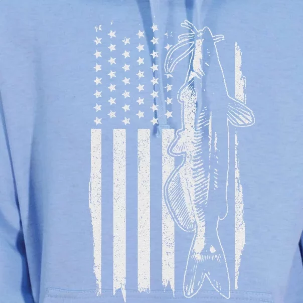 Catfish American Flag Patriotic Catfishing Fishing Gift Unisex Surf Hoodie