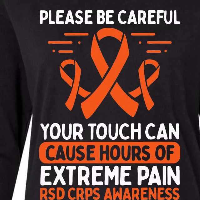 CRPS Awareness Fighter Disease RSD Warrior Orange Ribbon Womens Cotton Relaxed Long Sleeve T-Shirt