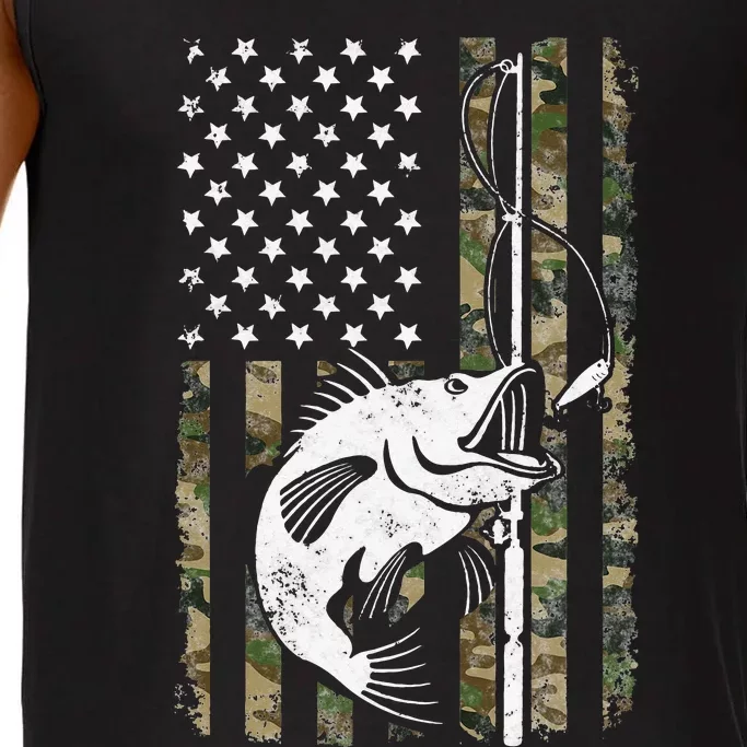 American Flag Bass Fishing Gifts for Fisherman Fish Fishing T-Shirt