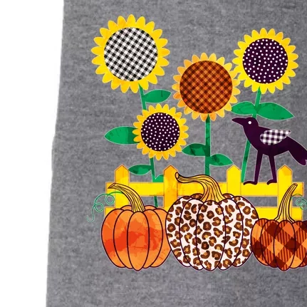 Cute Autumn Fall Patterns Raven Crow Sunflowers Pumpkins Doggie 3-End Fleece Hoodie