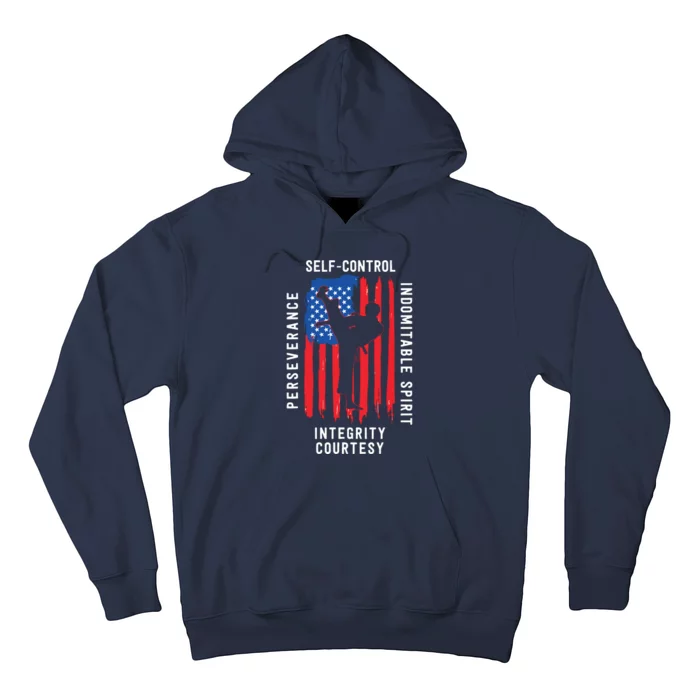 Cool American Flag Taekwondo Gift | Tae Kwon Do Martial Arts Hoodie