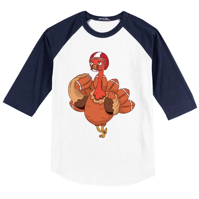 Cool American Football Turkey Gift Baseball Sleeve Shirt