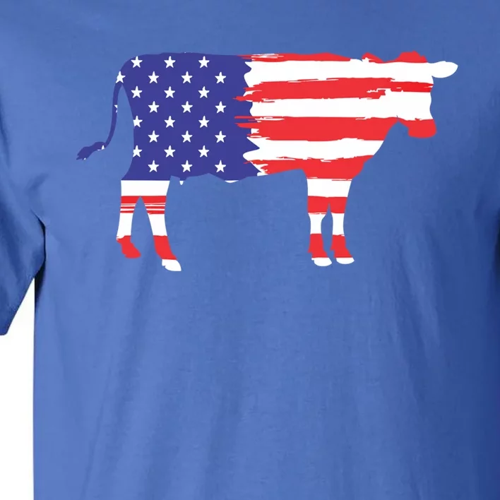 Cow American Flag Animal Cow Lover Graphic Gift Tall T-Shirt