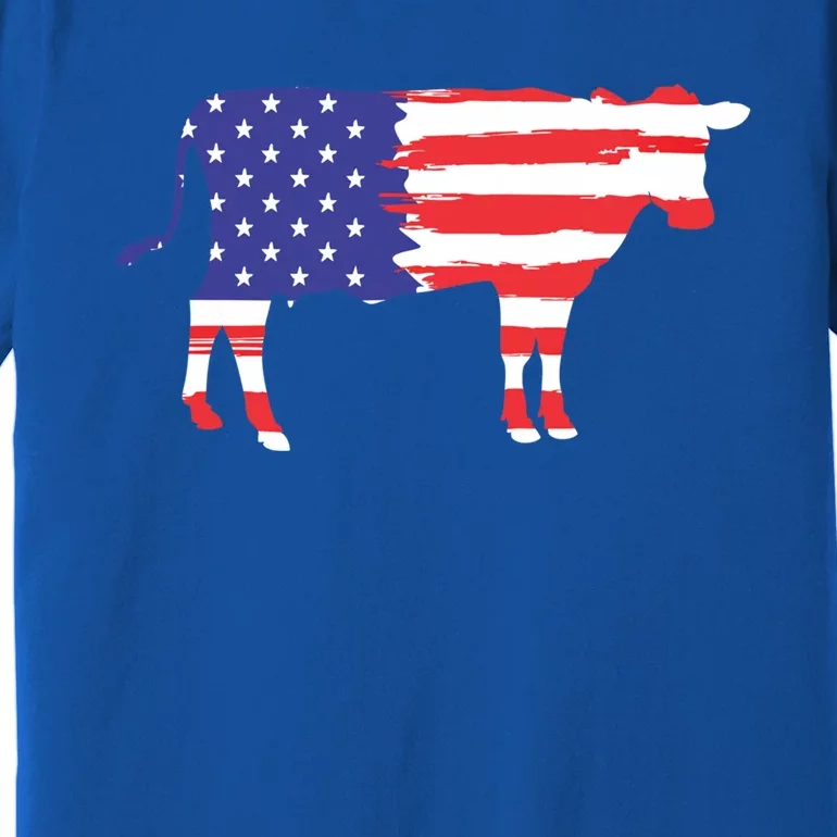 Cow American Flag Animal Cow Lover Graphic Gift Premium T-Shirt