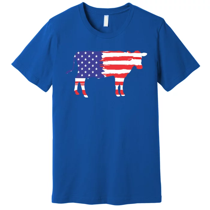 Cow American Flag Animal Cow Lover Graphic Gift Premium T-Shirt