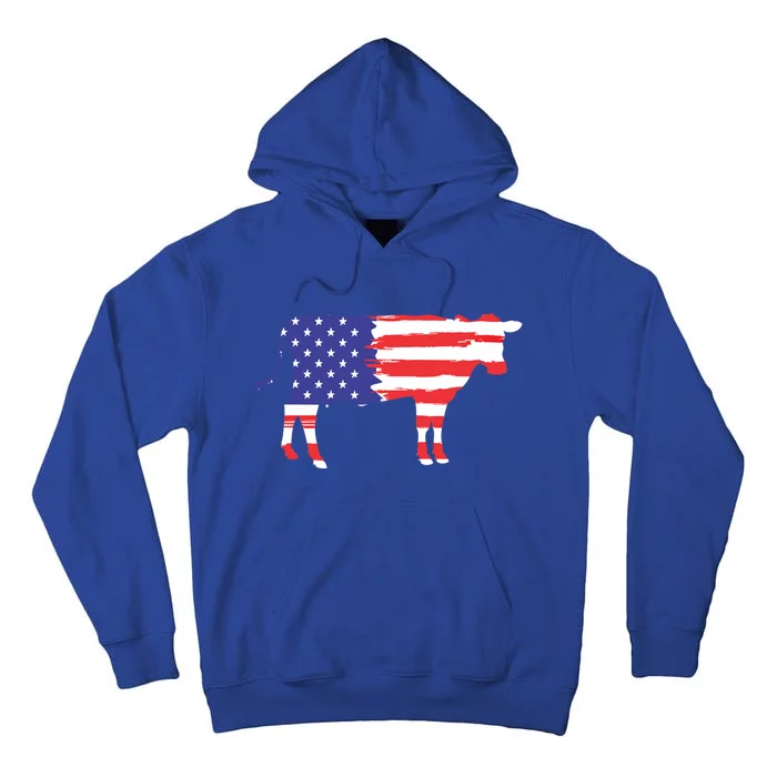 Cow American Flag Animal Cow Lover Graphic Gift Tall Hoodie