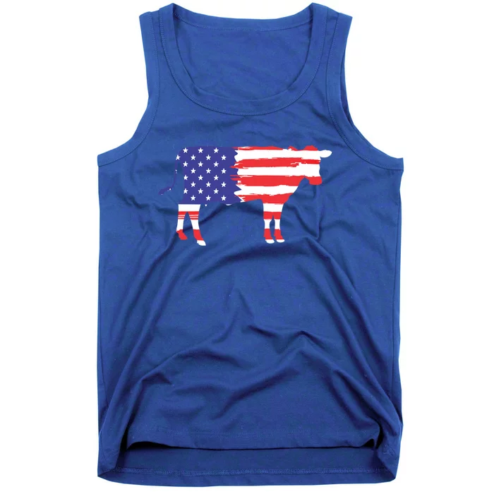 Cow American Flag Animal Cow Lover Graphic Gift Tank Top