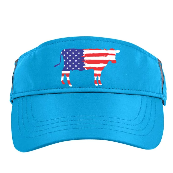 Cow American Flag Animal Cow Lover Graphic Gift Adult Drive Performance Visor