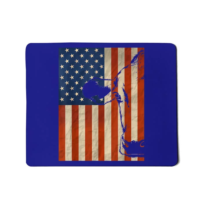 Cow American Flag Cattle Animal Lover Patriotic Gift Funny Gift Mousepad